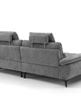 Canapé d’angle relax électrique en velours chiné gris LYANA - Angle gauche