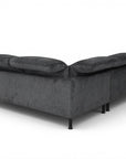 Canapé d'angle relax électrique en velours chiné gris SOLINA - Angle droit