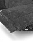 Canapé d'angle relax électrique en velours chiné gris SOLINA - Angle gauche