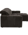 Canapé d'angle relax électrique en velours chiné marron DANIA -Angle droit