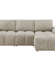 Canapé d’angle relax électrique en velours chiné taupe ALPES - Angle droit