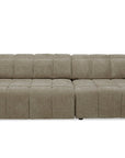 Canapé d'angle relax électrique en velours chiné taupe DANIA -Angle droit