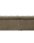 Canapé d'angle relax électrique en velours chiné taupe DANIA -Angle gauche