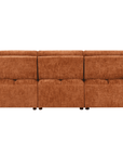 Canapé d’angle relax électrique en velours chiné terracotta ALPES - Angle gauche