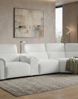 Canapé d'angle relax en tissu bouclette doux beige MARINA - Angle droit