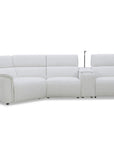 Canapé d'angle relax en tissu bouclette doux beige MARINA - Angle gauche