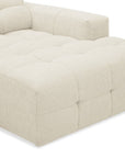 Canapé d'angle relax en velours texturé beige FEDORA - Angle droit