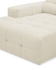 Canapé d'angle relax en velours texturé beige FEDORA - Angle gauche