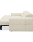 Canapé d'angle relax en velours texturé beige FEDORA - Angle gauche