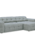 Canapé d'angle relax en velours texturé gris FEDORA - Angle droit