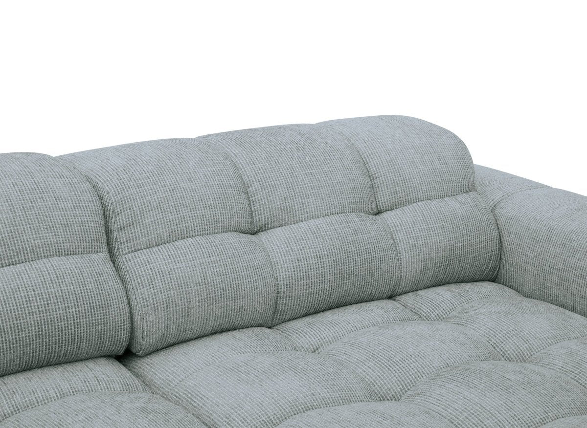 Canapé d'angle relax en velours texturé gris FEDORA - Angle droit