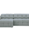Canapé d'angle relax en velours texturé gris FEDORA - Angle gauche