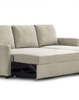 Canapé d'angle réversible convertible coffre de rangement en tissu beige ADAM