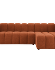 Canapé d'angle réversible en tissu bouclette terracotta AELIS