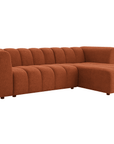 Canapé d'angle réversible en tissu bouclette terracotta AELIS