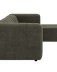 Canapé d'angle réversible en tissu bouclette vert AELIS