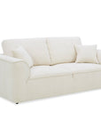 Canapé droit 3 places en velours chiné beige ABELIA