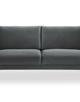 Canapé droit fixe 2 places en velours gris CELINE