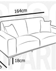 Canapé fixe 2 places en tissu gris clair ARNOLD