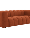 Canapé fixe 3 places en tissu bouclette terracotta AELIS