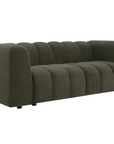Canapé fixe 3 places en tissu bouclette vert AELIS