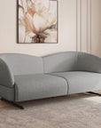 Canapé fixe 3 places en tissu effet peau de mouton gris clair LEXIE