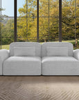 Canapé fixe 3 places en tissu gris EMMA