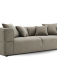 Canapé fixe 3 places en tissu taupe EVELYNE