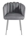 Chaise en velours gris pieds en métal argenté HAYDEN