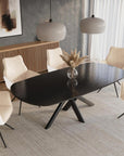 Chaise pivotante avec accoudoirs en velours et tissu bouclette beige ISALIE