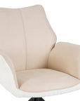 Chaise pivotante avec accoudoirs en velours et tissu bouclette beige ISALIE