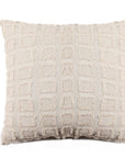 Coussin beige à formes carrées texturées 45x45 cm ELVIO