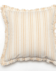 Coussin beige à rayures jaunes texturées  45x45 cm PAVIA