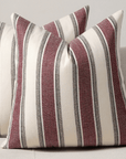 Coussin beige et rouge à rayures 45x45 cm RIVIERA