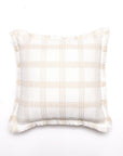 Coussin blanc et beige à carreaux 45x45 cm WARMY