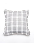 Coussin blanc et gris à carreaux 45x45 cm WARMY