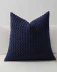 Coussin bleu marine en tissu texturé doux 45x45 cm DUNE