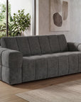Canapé convertible express 3 places en velours texturé gris BASILE