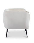 Fauteuil cabriolet en velours beige pieds noir PERRY