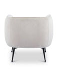 Fauteuil cabriolet en velours beige pieds noir PERRY