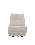 Fauteuil relax pivotant en velours chiné beige LISON
