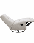 Fauteuil relax pivotant en velours chiné beige LISON