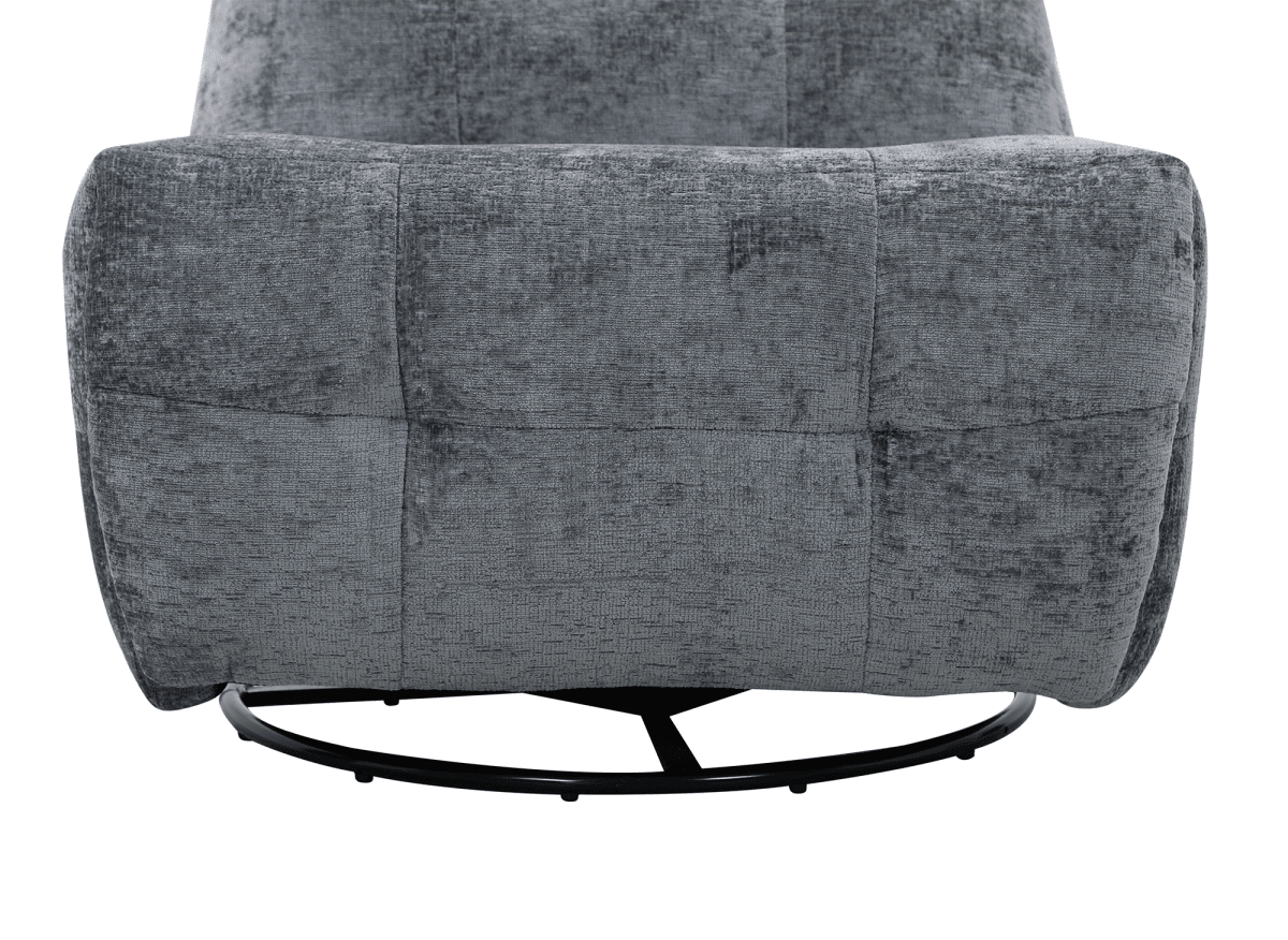 Fauteuil relax pivotant en velours chiné gris LISON
