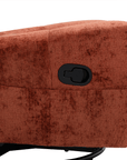 Fauteuil relax pivotant en velours chiné terracotta LISON