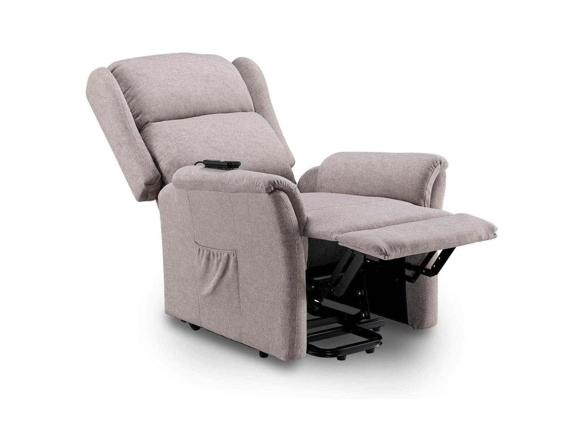 Fauteuil releveur relax en tissu beige à commande électrique PETER