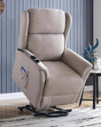 Fauteuil releveur relax en tissu beige à commande électrique PETER