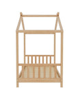 Lit cabane avec barreaux en bois 90 x 190 cm NIDOU