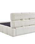 Lit coffre en tissu bouclette beige 140x190 cm BUBBLE