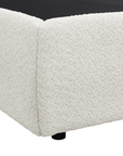Lit coffre en tissu bouclette beige 140x190 cm MELY