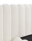 Lit coffre en tissu bouclette beige 160x200 cm GRETA